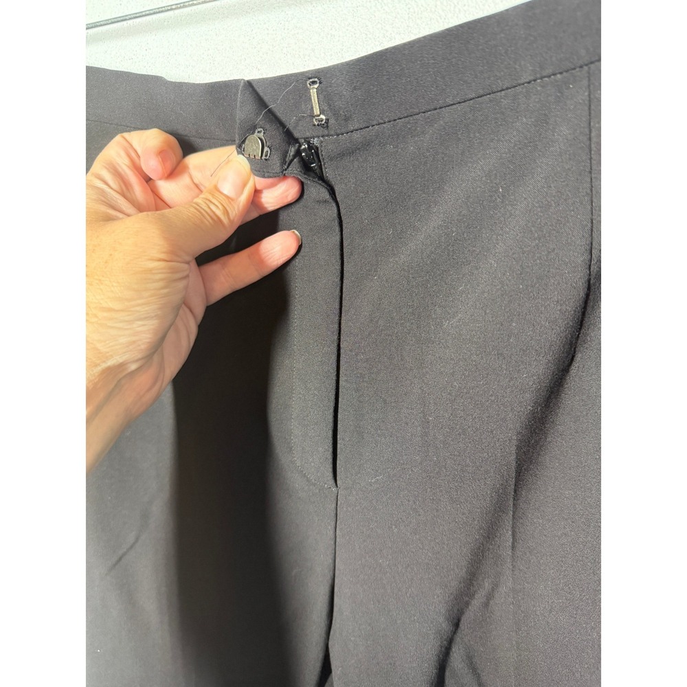 VTG Talbots Black High Waisted Trousers Tailored Straight Leg Sz 10 Petite - Picture 7 of 10